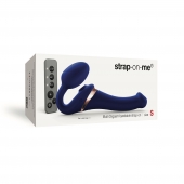 Синий безремневой страпон Multi Orgasm Size S с клиторальной стимуляцией - Strap-on-me - купить с доставкой в Йошкар-Оле