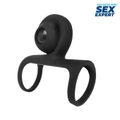 Черная вибронасадка на пенис Sex Expert - Sex Expert - в Йошкар-Оле купить с доставкой