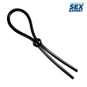 Черное силиконовое лассо с шариком для утяжки - Sex Expert - в Йошкар-Оле купить с доставкой