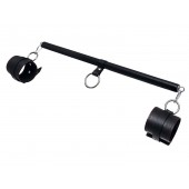 Черная распорка для ног с кожаными манжетами - Pecado - купить с доставкой в Йошкар-Оле