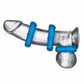 Комплект из трех голубых эрекционных колец 3-Pack Ribbed Rider Cock Ring Set - BlueLine - в Йошкар-Оле купить с доставкой