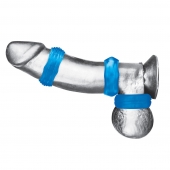 Комплект из трех голубых колец для эрекции 3-Pack Nuts   Bolts Stretch Cock Ring Set - BlueLine - в Йошкар-Оле купить с доставкой