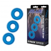 Комплект из трех голубых колец для эрекции 3-Pack Ultra-Stim Stretch Cock Rings - BlueLine - в Йошкар-Оле купить с доставкой