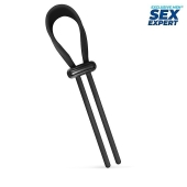 Черный ремень-лассо для усиления эрекции - Sex Expert - в Йошкар-Оле купить с доставкой