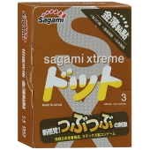 Презервативы Sagami Xtreme FEEL UP с точечной текстурой и линиями прилегания - 3 шт. - Sagami - купить с доставкой в Йошкар-Оле