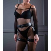 Кожаный пояс с гартерами Sex Game - БДСМ Арсенал - купить с доставкой в Йошкар-Оле