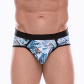 Мужские трусы-стринги с принтом в виде китов в волнах - Don Moris купить с доставкой