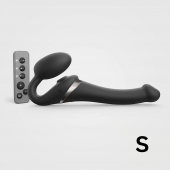 Черный безремневой страпон Multi Orgasm Size S с клиторальной стимуляцией - Strap-on-me - купить с доставкой в Йошкар-Оле