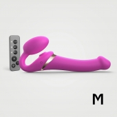 Ярко-розовый безремневой страпон Multi Orgasm Size M с клиторальной стимуляцией - Strap-on-me - купить с доставкой в Йошкар-Оле