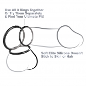 Набор из трех черных эрекционных колец Silicone 3-Ring Stamina Set - Pipedream - в Йошкар-Оле купить с доставкой