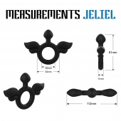 Черное эрекционное кольцо с крыльями Rooster Jeliel Angel - Velv or - в Йошкар-Оле купить с доставкой