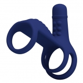 Синяя вибронасадка на пенис Vibrating Penis Sling - Baile - в Йошкар-Оле купить с доставкой