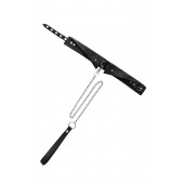 Черный кожаный ошейник-воротник с поводком - Pecado - купить с доставкой в Йошкар-Оле