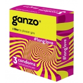 Презервативы с анестетиком для продления удовольствия Ganzo Long Love - 3 шт. - Ganzo - купить с доставкой в Йошкар-Оле
