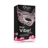 Съедобный жидкий вибратор Dual Vibe! со вкусом клубничного джина с тоником - 15 мл. - ORGIE - купить с доставкой в Йошкар-Оле