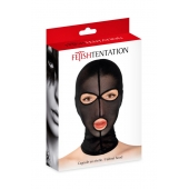 Черная сетчатая маска на голову с отверстиями для глаз и рта - Fetish Tentation - купить с доставкой в Йошкар-Оле