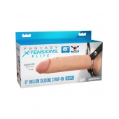 Полый страпон на ремнях 8’’ Hollow Silicone Strap-on - Pipedream - купить с доставкой в Йошкар-Оле