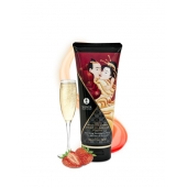 Массажный крем для тела с ароматом клубники и шампанского Sparkling Strawberry Wine - 200 мл. - Shunga - купить с доставкой в Йошкар-Оле