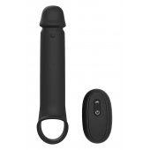 Черная насадка-удлинитель с вибрацией Vibrating Extender With Remote - Dream Toys - в Йошкар-Оле купить с доставкой