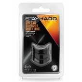 Черное эрекционное кольцо на мошонку Beef Ball Stretcher Snug X Long - Blush Novelties - в Йошкар-Оле купить с доставкой