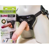Страпон-унисекс с двумя насадками UNI strap 7  Harness - 19 и 16 см. - LOVETOY (А-Полимер) - купить с доставкой в Йошкар-Оле