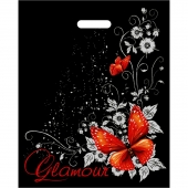 Черный пакет Glamour с вырубной ручкой (38х47 см) - Сима-Ленд - купить с доставкой в Йошкар-Оле