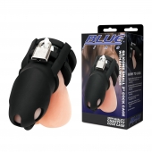 Черная клетка для пениса Silicone Small 2 in Cock Cage With Ball Divider - BlueLine - купить с доставкой в Йошкар-Оле