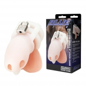 Белая клетка для пениса Silicone Small 2 in Cock Cage With Ball Divider - BlueLine - купить с доставкой в Йошкар-Оле