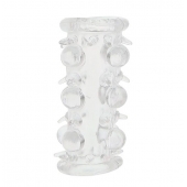 Прозрачная насадка на пенис с шипами и бугорками JELLY JOY LUST CLUSTER CLEAR - Dream Toys - в Йошкар-Оле купить с доставкой
