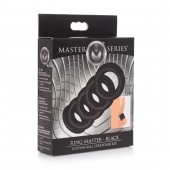 Комплект из 5 черных эрекционных колец для мошонки Ring Master Custom Ball Stretcher Kit - XR Brands - в Йошкар-Оле купить с доставкой