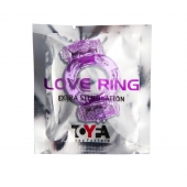 Фиолетовое виброкольцо с двумя вибропульками - Toyfa Basic - в Йошкар-Оле купить с доставкой