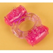 Фиолетовое виброкольцо с двумя вибропульками - Toyfa Basic - в Йошкар-Оле купить с доставкой