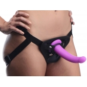 Лиловый поясной страпон Navigator Silicone G-Spot Dildo with Harness - 17,8 см. - XR Brands - купить с доставкой в Йошкар-Оле