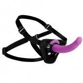 Лиловый поясной страпон Navigator Silicone G-Spot Dildo with Harness - 17,8 см. - XR Brands - купить с доставкой в Йошкар-Оле