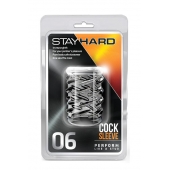 Прозрачная насадка с объёмными чёрточками STAY HARD COCK SLEEVE 06 CLEAR - Blush Novelties - в Йошкар-Оле купить с доставкой