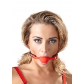 Силиконовый кляп-шар на чёрных ремешках Red Gag silicone - Orion - купить с доставкой в Йошкар-Оле