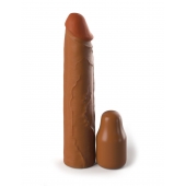 Коричневая насадка на член 2  Silicone X-tension - 20,3 см. - Pipedream - в Йошкар-Оле купить с доставкой
