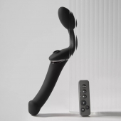 Черный безремневой вибрострапон Strap-On-Me Multi Orgasm Size XL - Strap-on-me - купить с доставкой в Йошкар-Оле