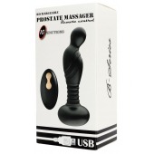 Черный массажер простаты с вибрацей и возвратно-поступательными движениями - Boys of Toys - в Йошкар-Оле купить с доставкой