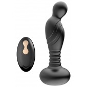 Черный массажер простаты с вибрацей и возвратно-поступательными движениями - Boys of Toys - в Йошкар-Оле купить с доставкой