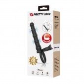 Черная насадка на член для двойного проникновения Tatum с вибрацией - Baile - купить с доставкой в Йошкар-Оле