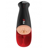 Телесный мастурбатор-вагина в черной колбе с вибрацией Fuck-O-Matic Pro XL - Pipedream - в Йошкар-Оле купить с доставкой