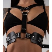 Черная кожаная двусторонняя портупея - Crazy Handmade - купить с доставкой в Йошкар-Оле