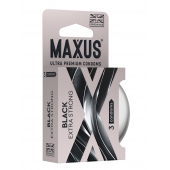 Черные утолщенные презервативы MAXUS Extra Strong с железным кейсом - 3 шт. - Maxus - купить с доставкой в Йошкар-Оле