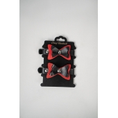 Черно-красные кожаные наручники с бантиками - Crazy Handmade - купить с доставкой в Йошкар-Оле