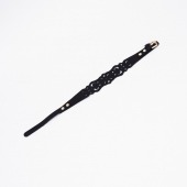 Черный ажурный чокер с золотистой фурнитурой - Crazy Handmade - купить с доставкой в Йошкар-Оле