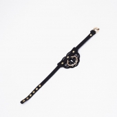 Черный чокер с клепками и золотистой фурнитурой - Crazy Handmade - купить с доставкой в Йошкар-Оле