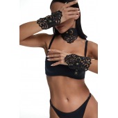 Фигурный набор для БДСМ-игр с узорами и золотистой фурнитурой - Crazy Handmade - купить с доставкой в Йошкар-Оле