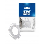 Эластичное эрекционное кольцо с 3 шариками и шипами - Sex Expert - в Йошкар-Оле купить с доставкой