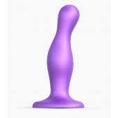 Фиолетовая насадка Strap-On-Me Dildo Plug Curvy size M - Strap-on-me - купить с доставкой в Йошкар-Оле